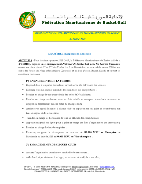 règlement championnat 2019 version revue et corrigée 2